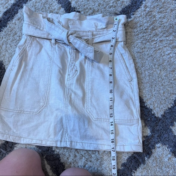 Free People Splendor in the Grass Cream Paper Bag Waist Mini Skirt - Picture 9 of 13